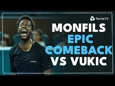 Retour épique de Monfils dans le 3e set contre Vukic à Monte-Carlo !