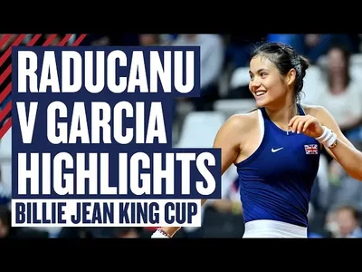 Extraits de Raducanu vs Garcia, premier match de la rencontre Grande-Bretagne vs France (Billie Jean King Cup Qualifier 2024)