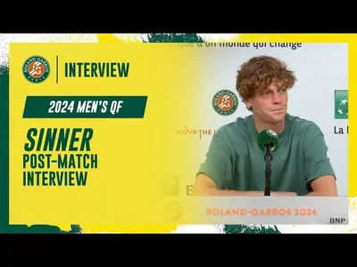 Regardez la conférence de presse d'après-match de Sinner après sa victoire en quarts de finale à Roland-Garros 2024