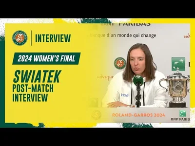 Regardez l'interview de Swiatek après sa victoire en finale contre Paolini à Roland-Garros 2024