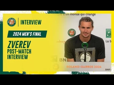 Regardez l'interview de Zverev après sa défaite en finale contre Alcaraz à Roland-Garros 2024