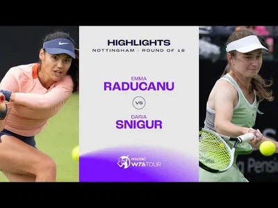 Les meilleurs moments du match Raducanu vs Snigur dans le deuxième round sur le gazon de Nottingham.