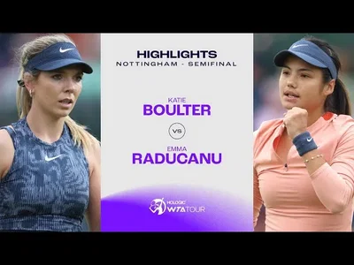 Les meilleurs moments de la demi-finale entre Boulter et Raducanu sur le gazon de Nottingham.