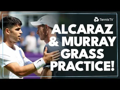 Alcaraz et Murray s'entraînent ensemble sur la pelouse du stade Queen's