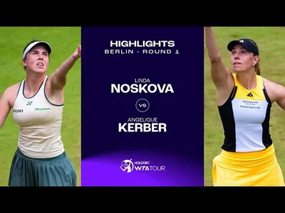 Les meilleurs moments de Noskova vs Kerber au 1er tour sur le gazon de Berlin.
