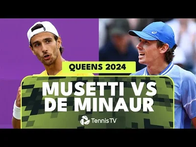 Les meilleurs moments du match Musetti - De Minaur au premier tour sur la pelouse du Queen's (Londres).