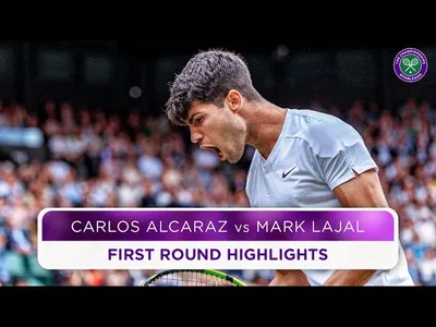 Les meilleurs moments de Alcaraz vs Lajal dans le round 1 de Wimbledon 2024.