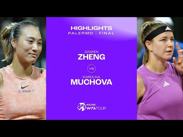 Imagini de la Zheng vs Muchova în finala de la Palermo