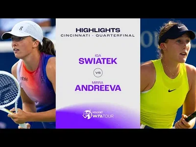 Les meilleurs moments de Swiatek vs Andreeva en quart de finale à Cincinnati.