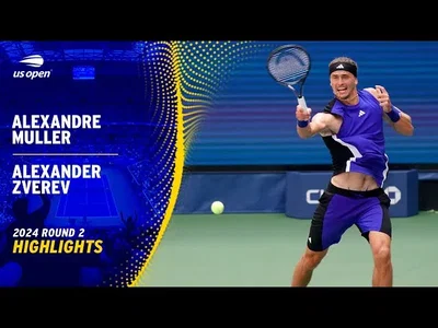 Les meilleurs moments du match Zverev vs Muller au 2ème tour de l'US Open.