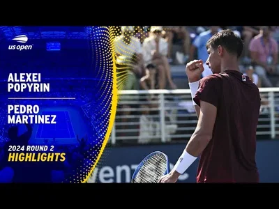 Les meilleurs moments du match Popyrin vs Martinez au 2ème tour de l'US Open.