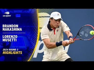Les meilleurs moments du match Nakashima vs Musetti au 3ème tour de l'US Open.
