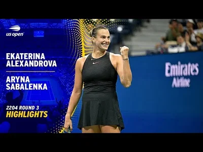 Les meilleurs moments de Sabalenka vs Alexandrova au 3ème tour de l'US Open.