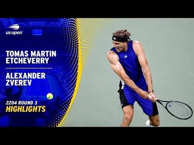 Les meilleurs moments du match Zverev vs Etcheverry au 3ème tour de l'US Open.