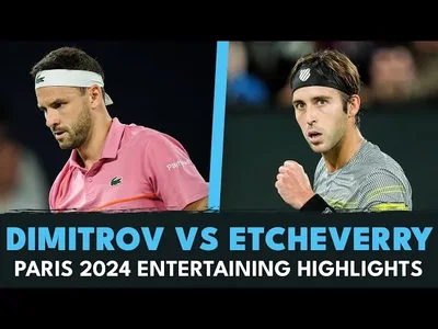 Moments forts du match Dimitrov contre Etcheverry au 2e tour à Paris-Bercy