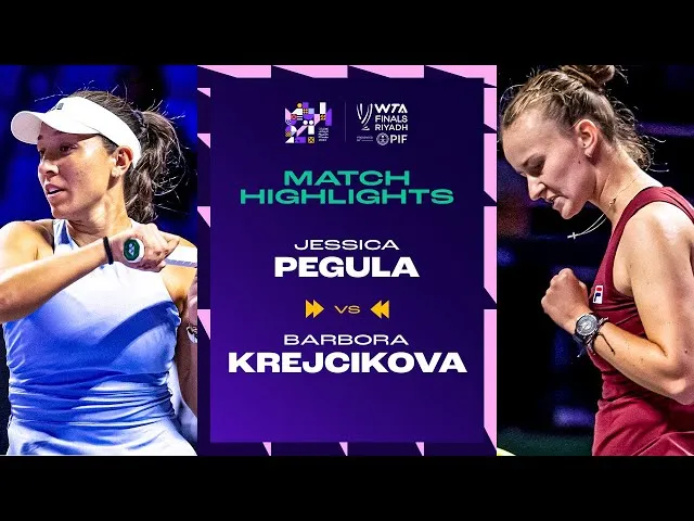 Highlights from Krejcikova vs Pegula in group stage of the WTA Finals