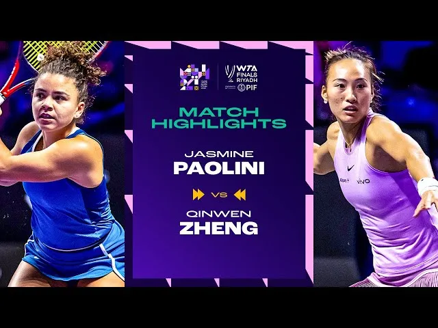 Highlights from Zheng vs Paolini in group stage of the WTA Finals