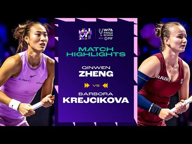 Highlights von Zheng gegen Krejcikova im Halbfinale der WTA Finals