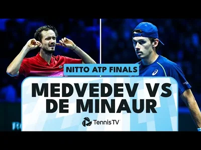 Temps forts de Medvedev contre De Minaur en phase de groupes des ATP Finals (Masters)