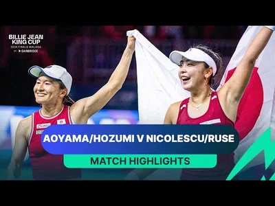 Moments forts du match Aoyama/Hozumi contre Niculescu/Ruse, Japon contre Roumanie, Coupe Billie Jean King 2024