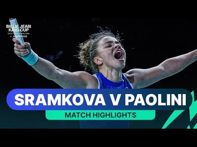 Résumé du match Paolini contre Sramkova, Italie contre Slovaquie, Billie Jean King Cup 2024