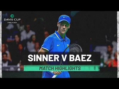 Voici la traduction demandée : Moments forts de Sinner contre Baez, Italie contre Argentine, Coupe Davis 2024