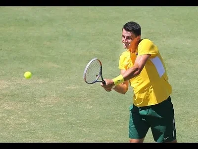 Highlights of Tomic win over Sock in Davis Cup