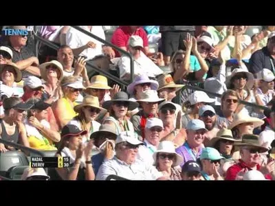 Superb passing shot from Zverev against Nadal in Indian Wells.