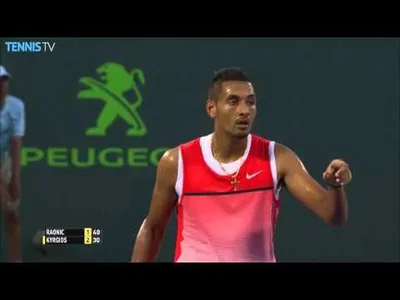 Superb volley from Kyrgios against Raonic in Miami