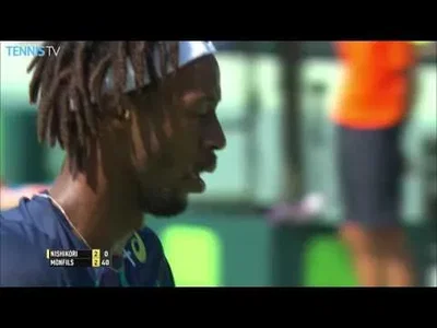 Lightning backhand from Monfils against Nishikori in Miami !