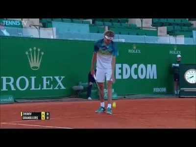 Incredible passing shot from Granollers against Zverev in Monte Carlo