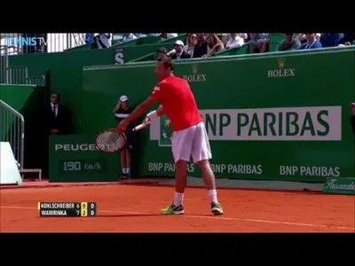 Wawrinka perfect volley against Kohlschreiber in Monte-Carlo