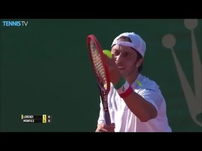 Superb passing shot from Monfils against Lorenzi in Monte Carlo