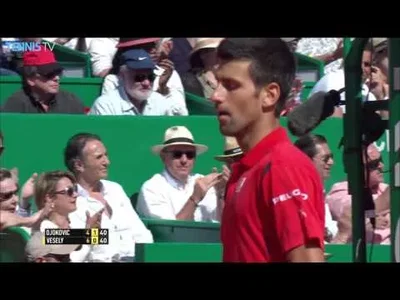 Djokovic hits perfect drop shot against Vesely in Monte Carlo