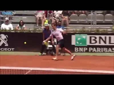 Superb forehand from Gasquet against Benneteau in Rome