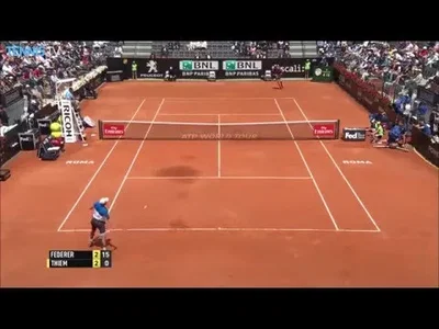 Federer perfect backhand against Thiem in Rome