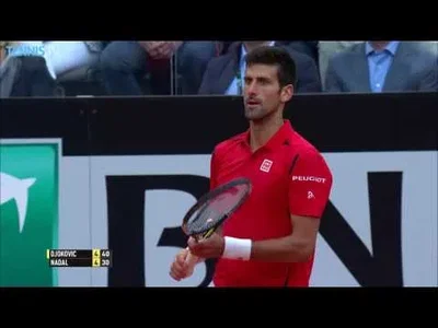 Enormous rally between Djokovic and Nadal in Rome !