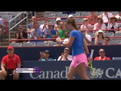 Beautiful hot shot from Kuznetsova against Halep in Montreal