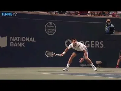 Fantastic point from Monfils against Djokovic in Toronto