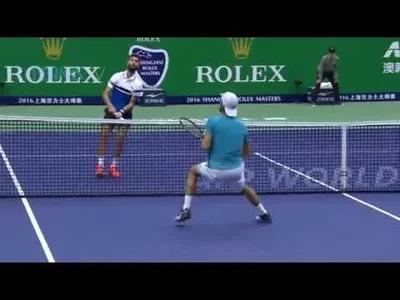Pretty reflex from Paire at the net in Shanghai against Sousa