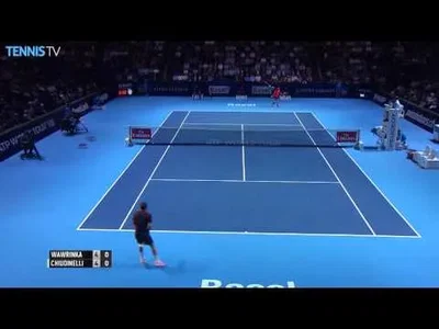 Wawrinka amazing half volley drop shot in Basel