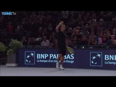 Incredible backhand return from Gasquet aginst Johnson in Paris !