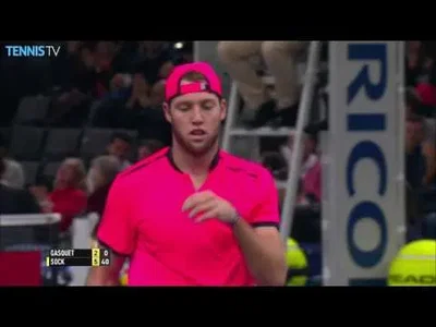 Perfect drop-shot/lob combination from Sock against Gasquet in Paris