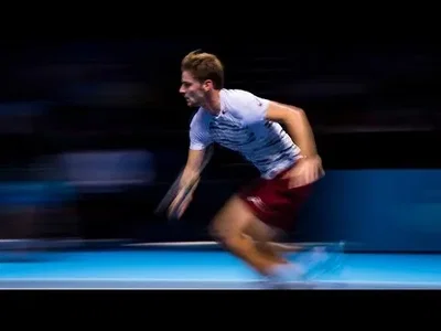 Superb rally between Goffin and Djokovic in London