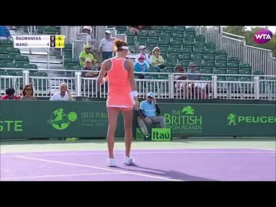 Very long rally between Radwanska and Wang at Miami