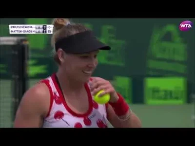 Superb half-volley back to the net from Mattek-Sands in Miami