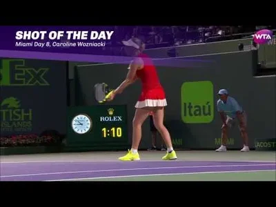 Perfect lob from Wozniacki against Safarova in Miami