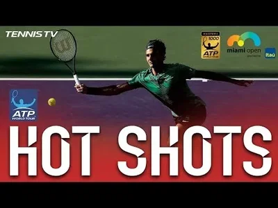 Federer improvises pefectly this backhand in Miami