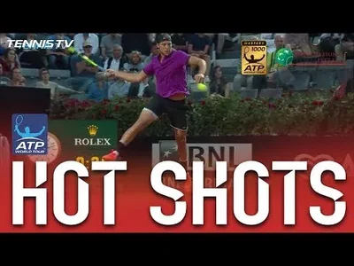Enormous jumped forehand from Sock against Nadal in Rome