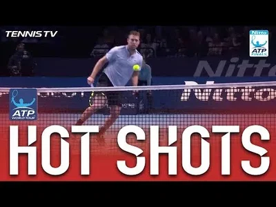 Amazing drop volley from Sock against Cilic in London